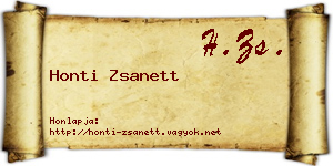 Honti Zsanett névjegykártya